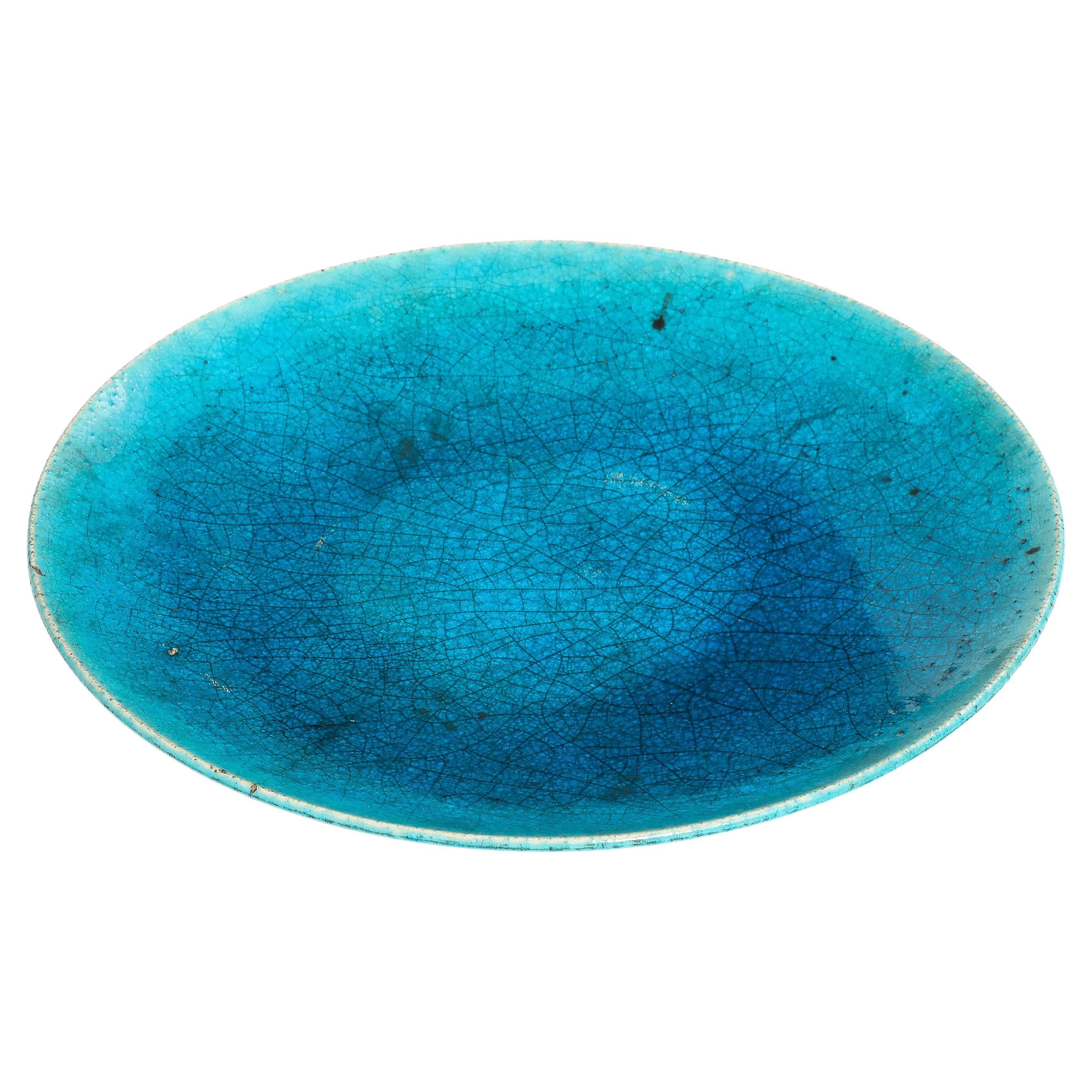 Edmond Lechenal Turquoisse Blue Dish/Bowl, France, 1930’s