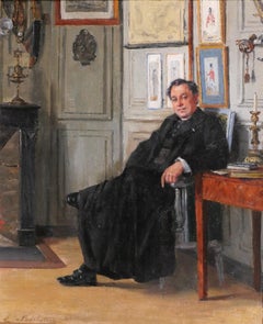 Antique Portrait of a man in his interior