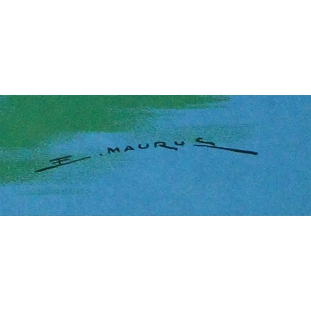 Cartel de viaje original de 1950 de Edmond Maurus - Air France Lourdes en venta 3