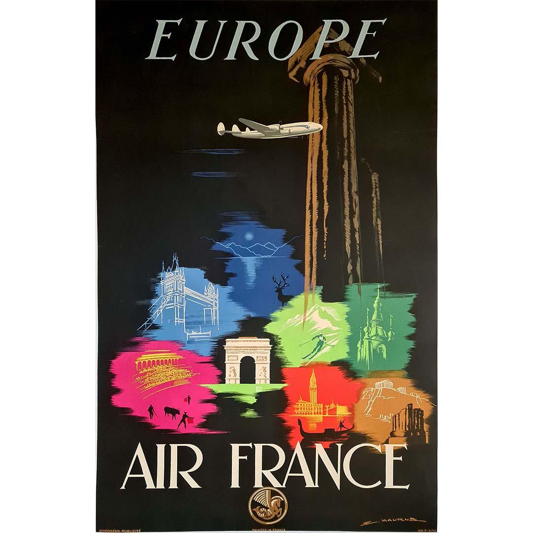 Originalplakat von Maurus aus dem Jahr 1948, Air France Europe

Gedruckt von: Goossens