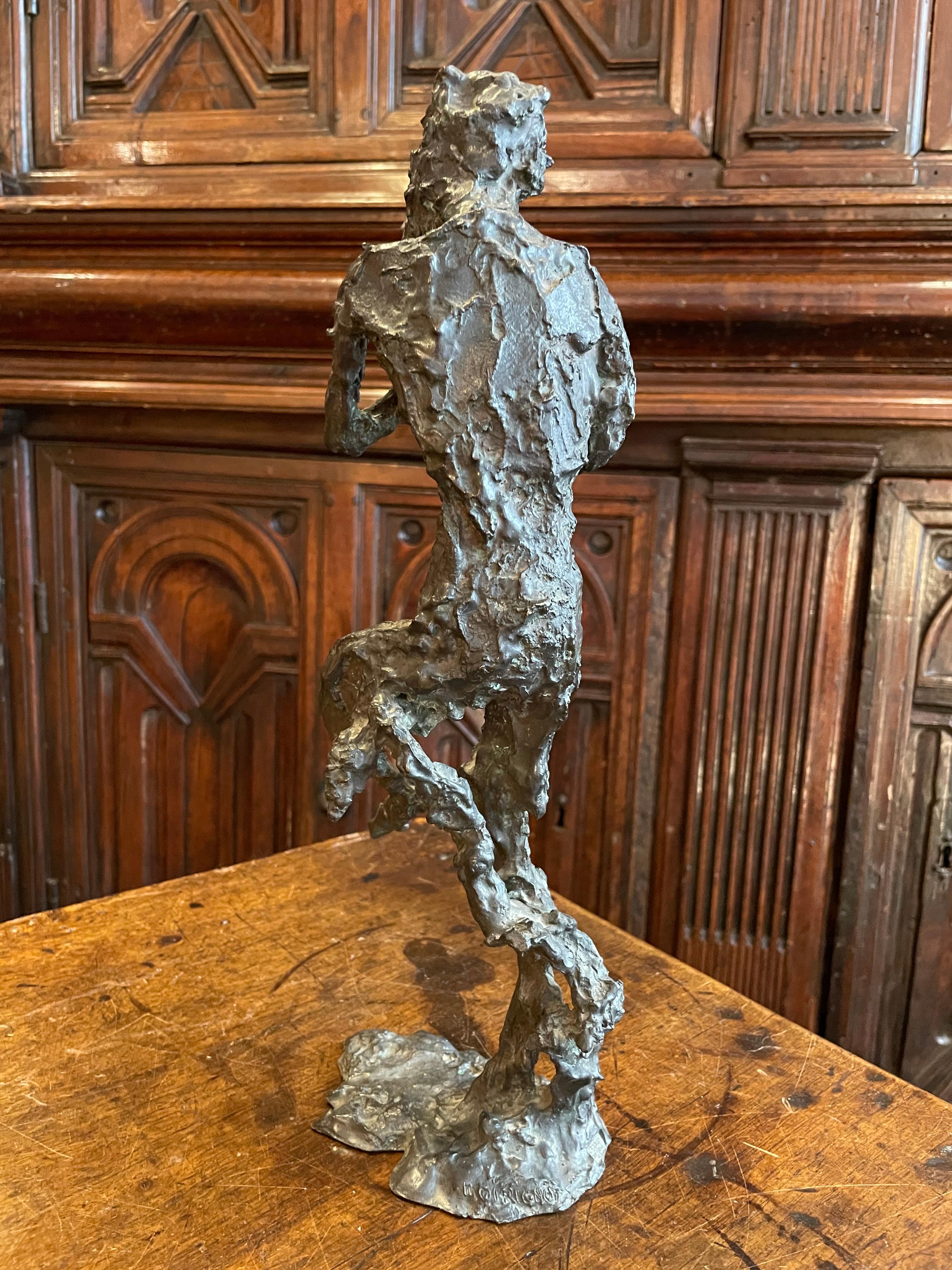 Edmond Moirignot, Faun Playing the Flute or Satyr, c. 1959 For Sale 1