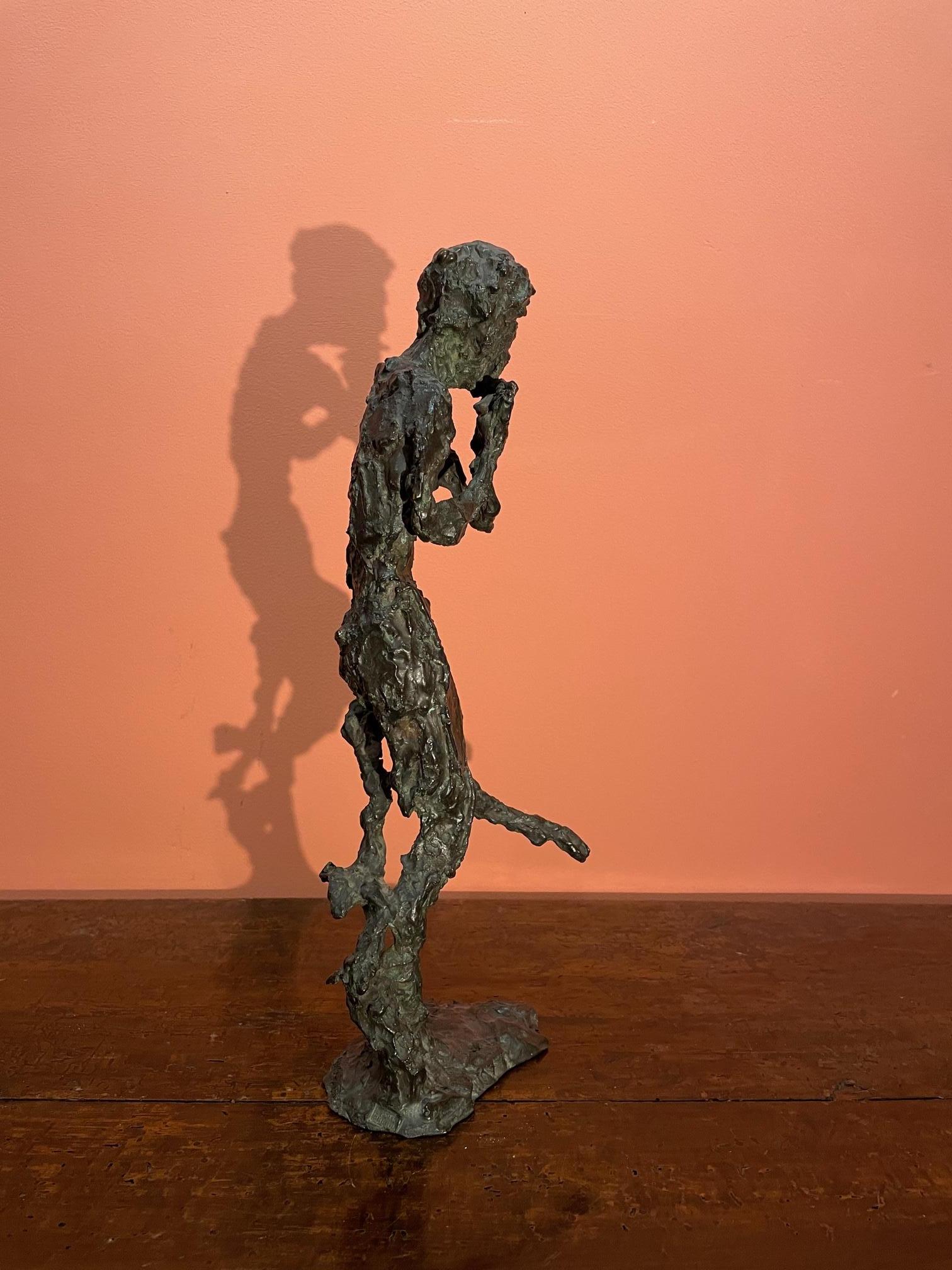 French Edmond Moirignot, Faun Playing the Flute or Satyr, c. 1959 For Sale