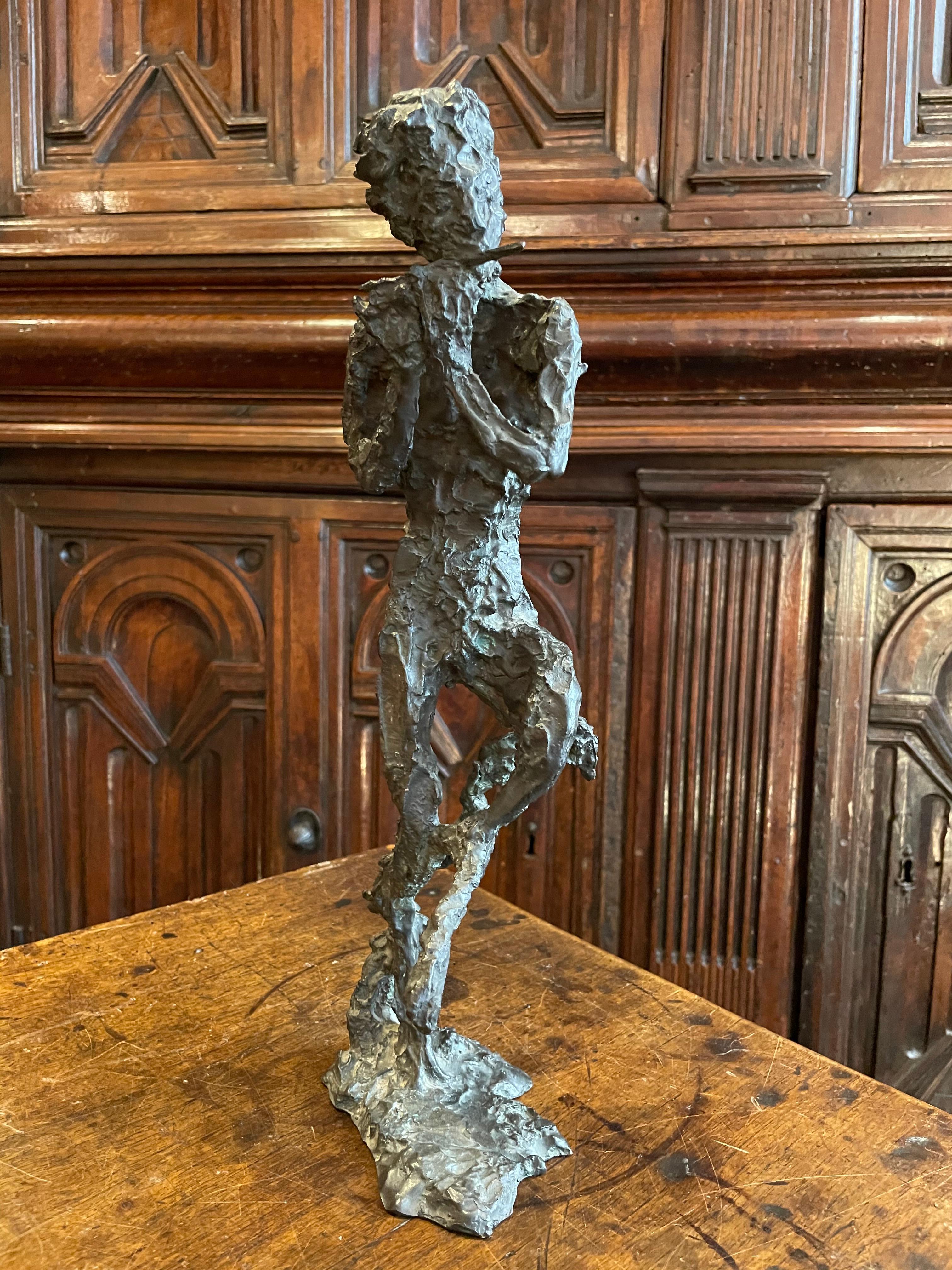 Edmond Moirignot, Faun Playing the Flute or Satyr, c. 1959 For Sale 5