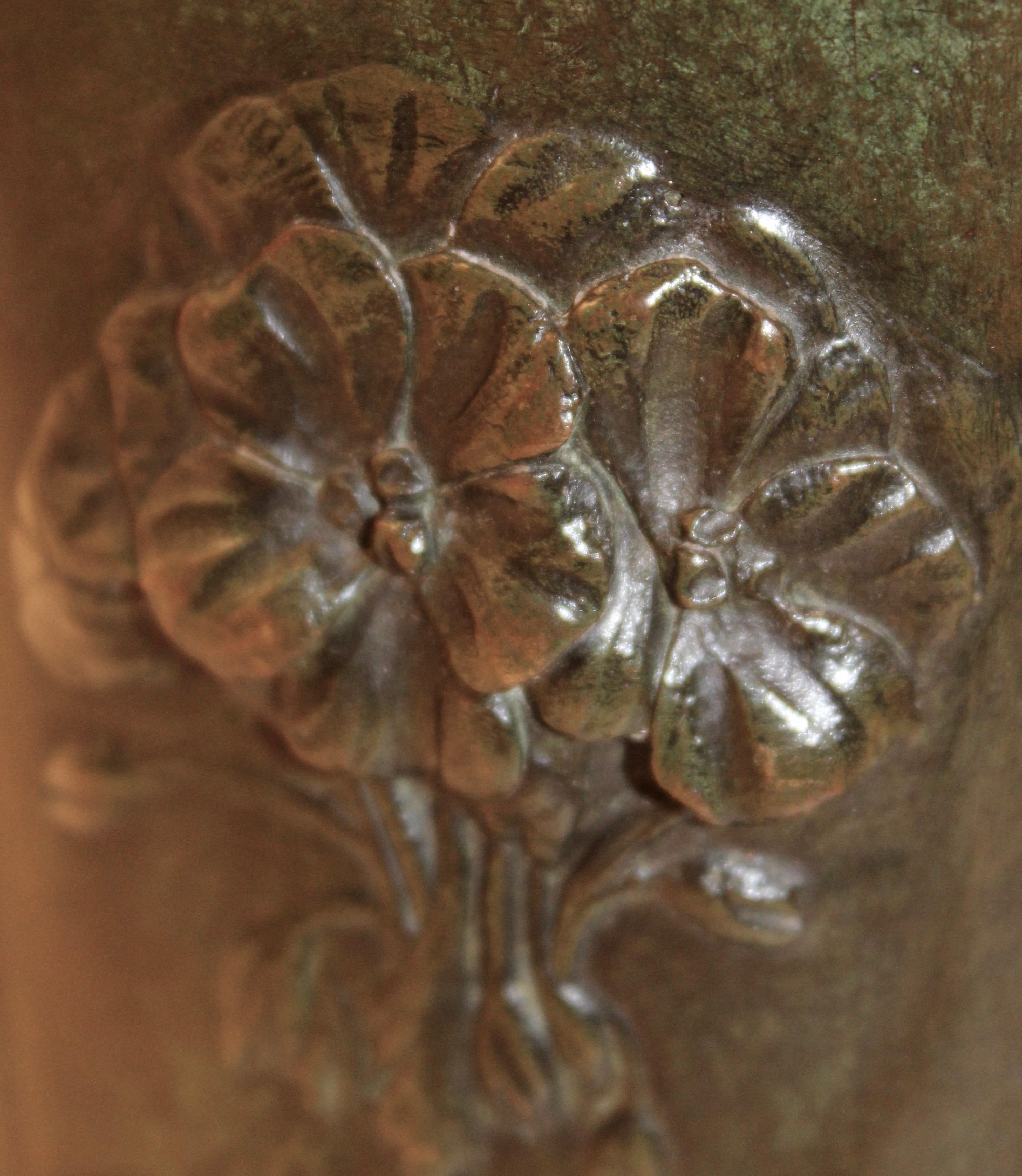 Edmond Moreau-Sauve Signed Bronze Vases, France, 1908 3