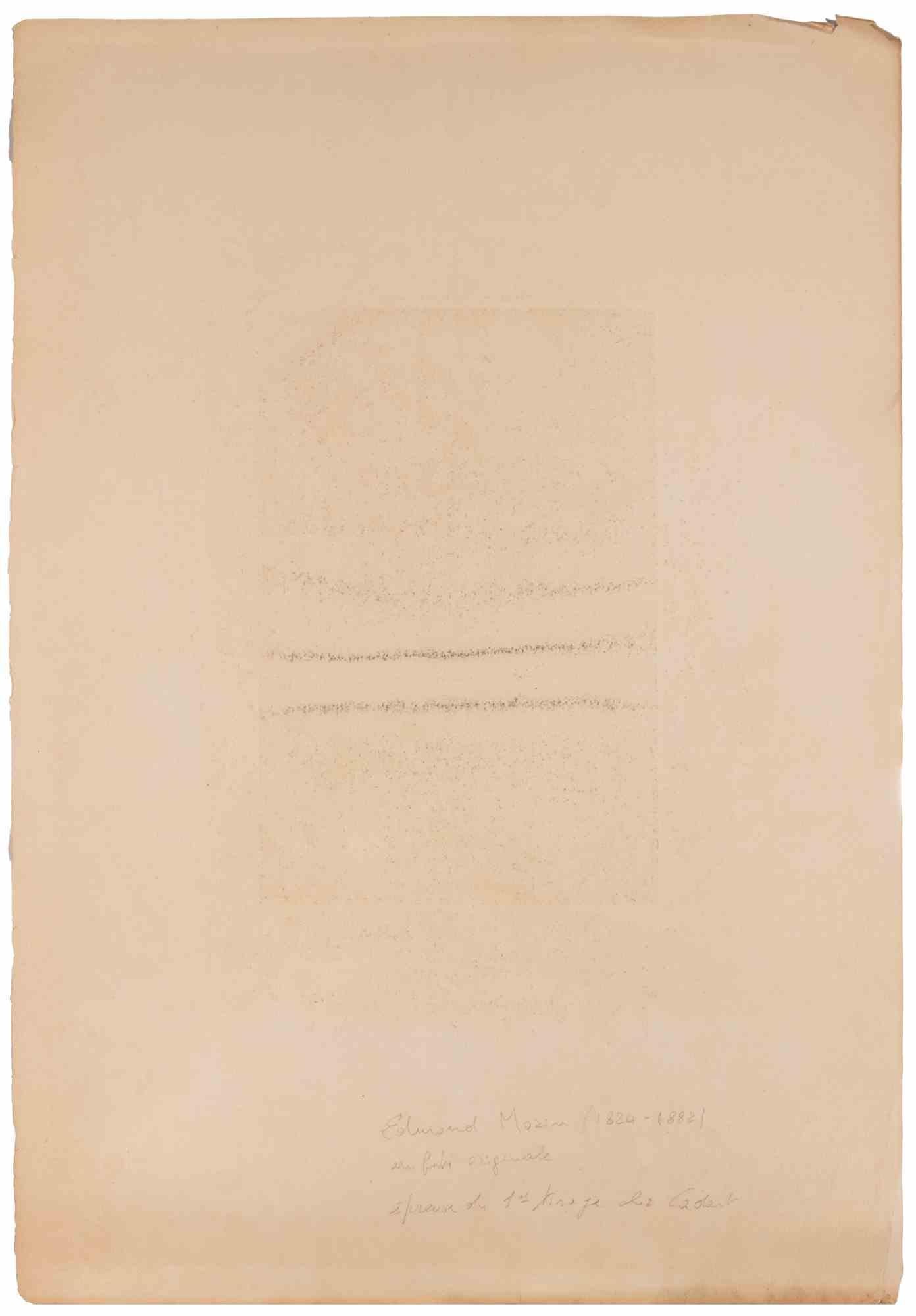 Averse sur le Boulevard - Etching by Edmond Morin - Late 19th Century For Sale 1