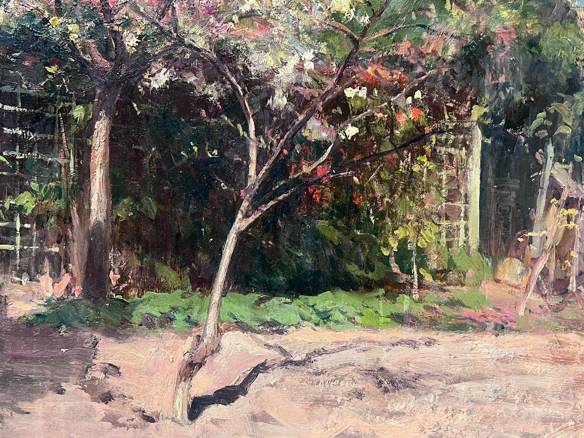 French Countryside Landscape
by Edmond Quinton (French 1892-1969) *see notes below
signed lower front corner
oil painting on board/ panel, unframed
size: 13 x 16 inches
condition: overall good and sound, some age related marks and old dirt, all four
