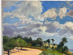 1930's French Impressionist Signed Oil Painting Golden Sandy Sea Path