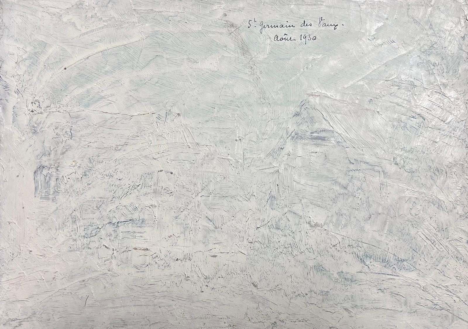 Scena di costa rocciosa della Normandia Pittura ad olio firmata da un impressionista francese del 1930 2