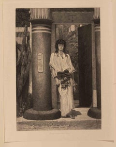 Egyptian at the Entrance to his Dwelling - Etching by Edmond Ramus- 19th century