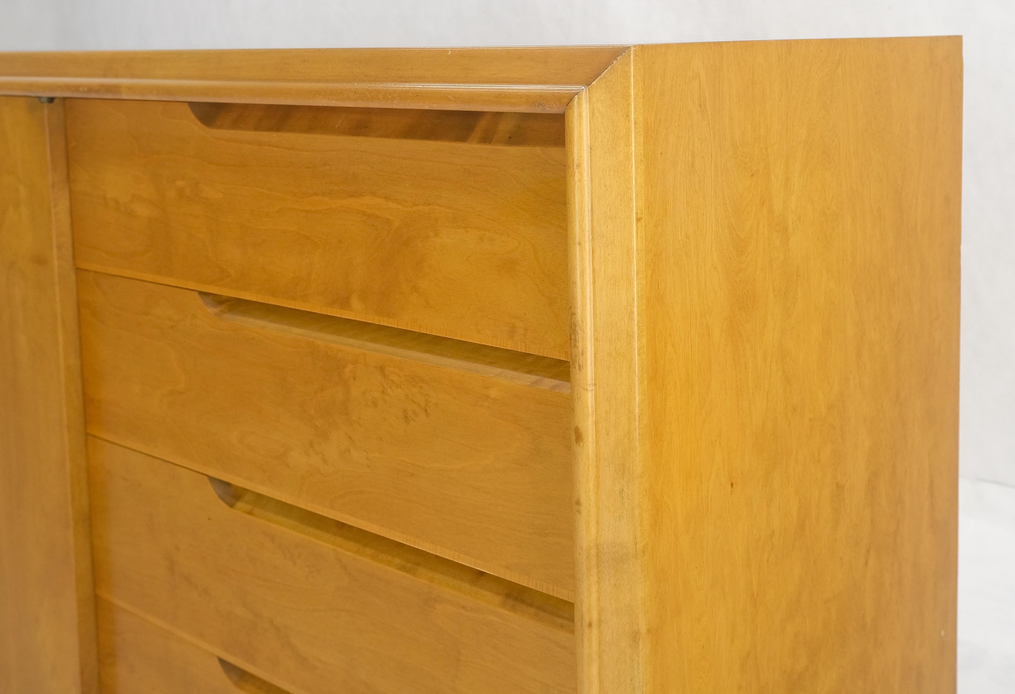 Edmond Spence 9 Cajones Abedul Rubio Sueco Mid Century Modern Dresser Credenza Lacado en venta