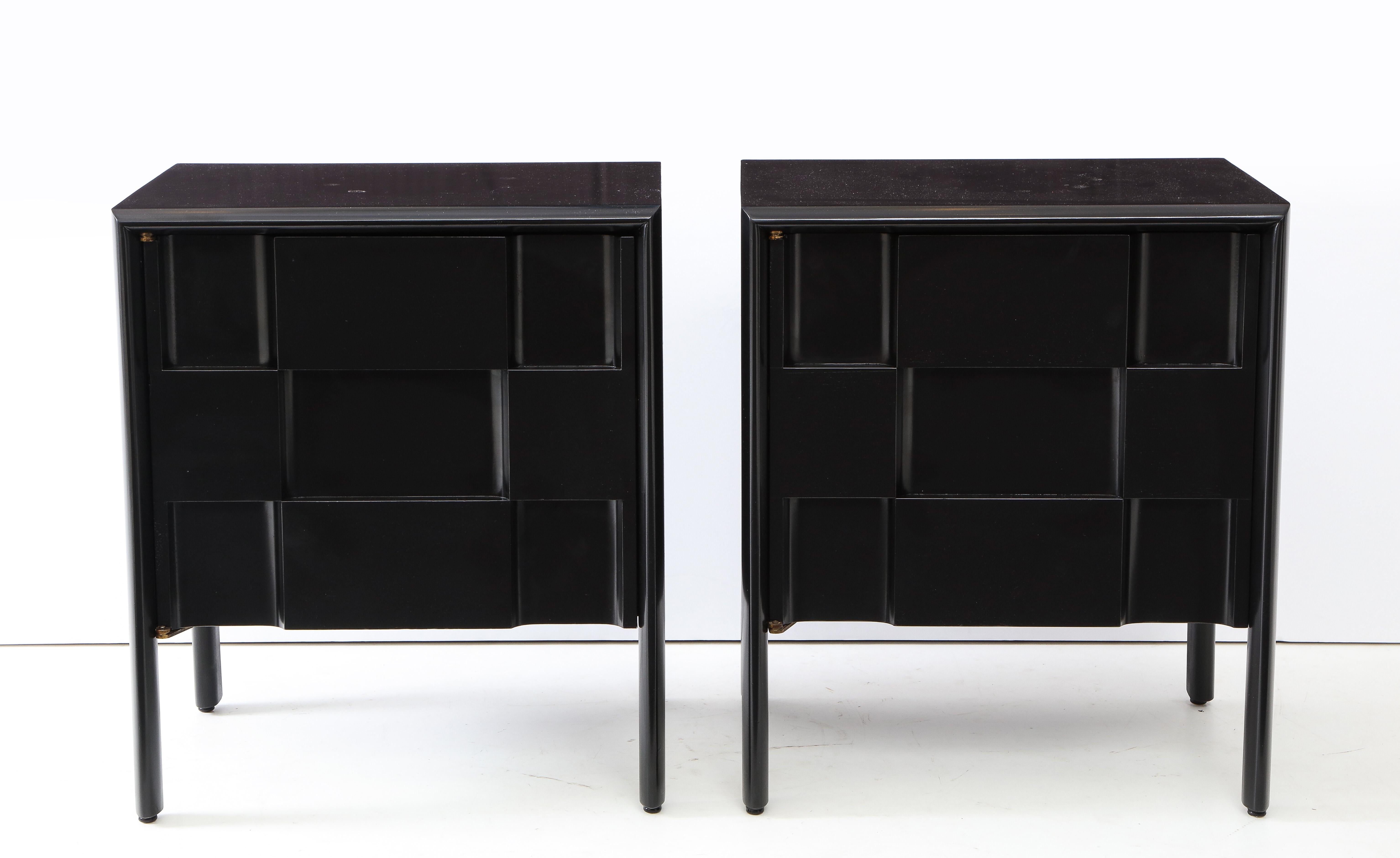 Lacquer Edmond Spence Checkerboard Nightstands