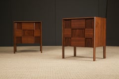 Edmond Spence Checkerboard Nightstands or End Tables, c 1950 Sweden, Refinished