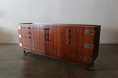 Edmond Spence for Industria Meublera Mexico Virrey 4 Door Solid Mahogany Credenz