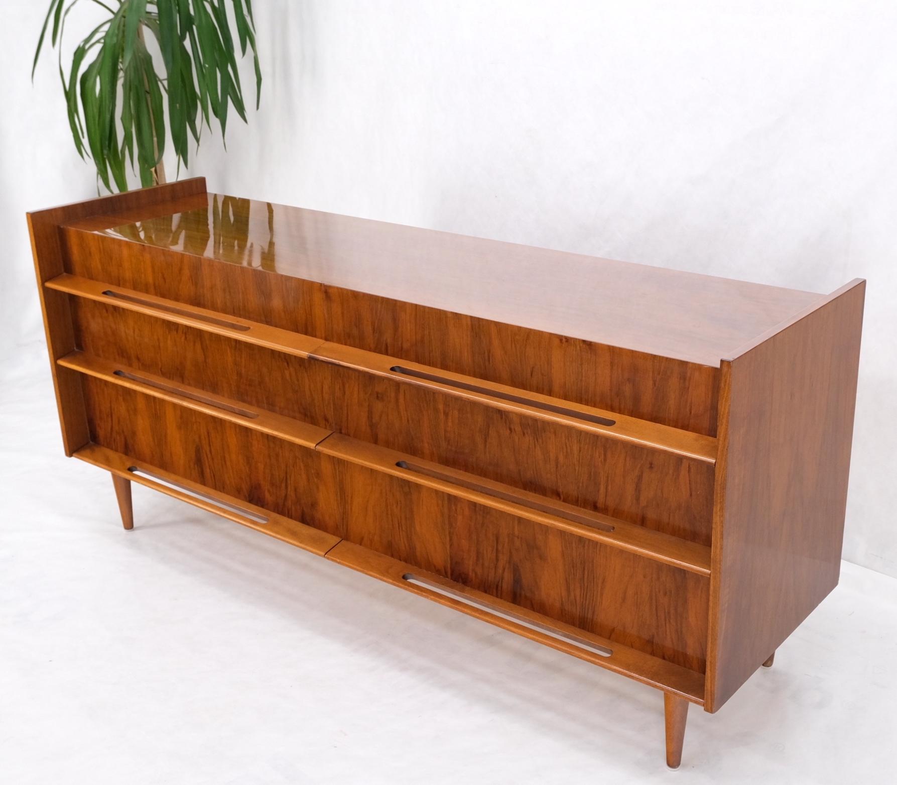Edmond Spence Lacquered Walnut 6 Drawers Long Dresser Cabinet Credenza Mint! For Sale 3
