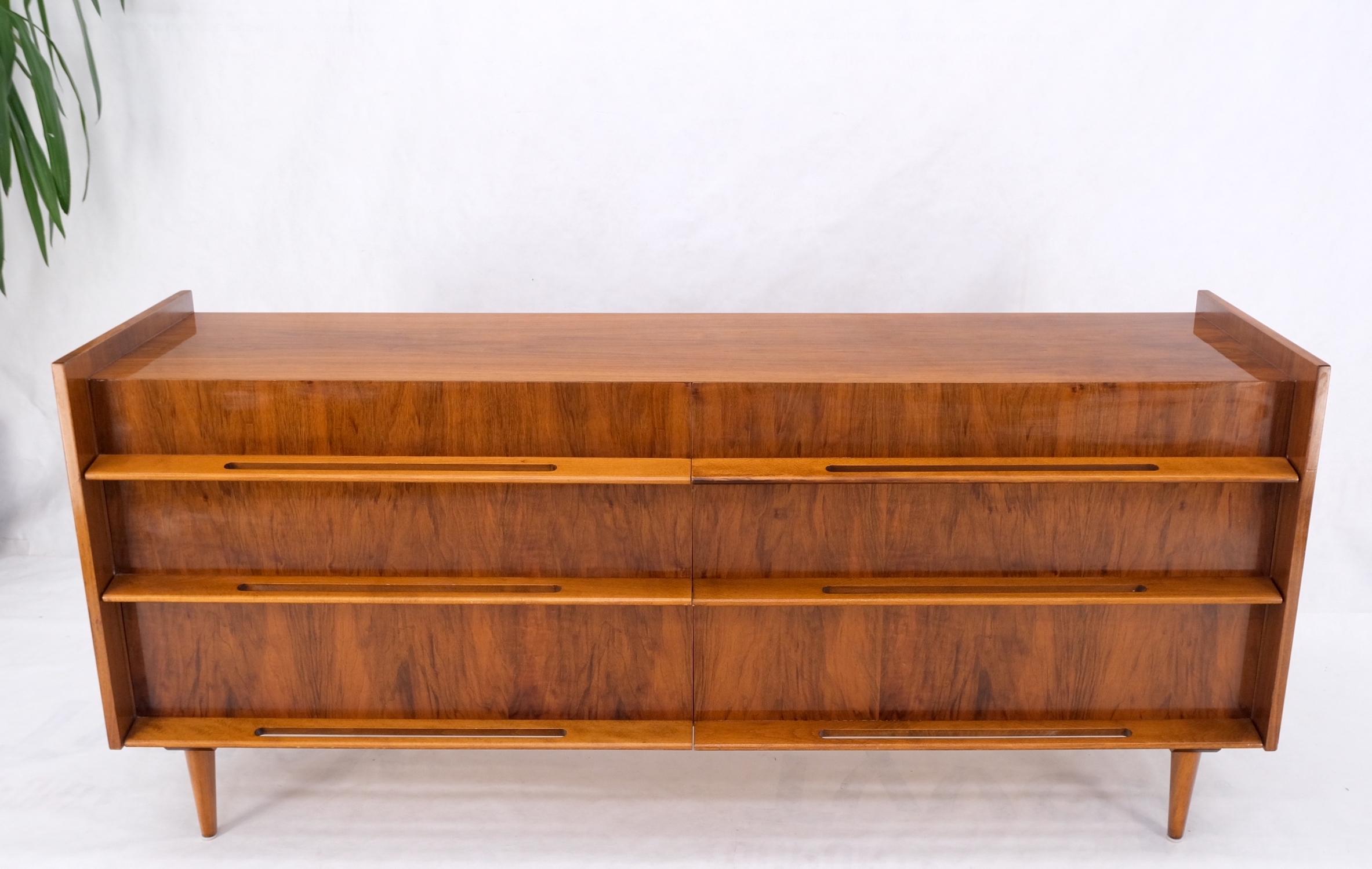 Edmond Spence Lacquered Walnut 6 Drawers Long Dresser Cabinet Credenza Mint! For Sale 4