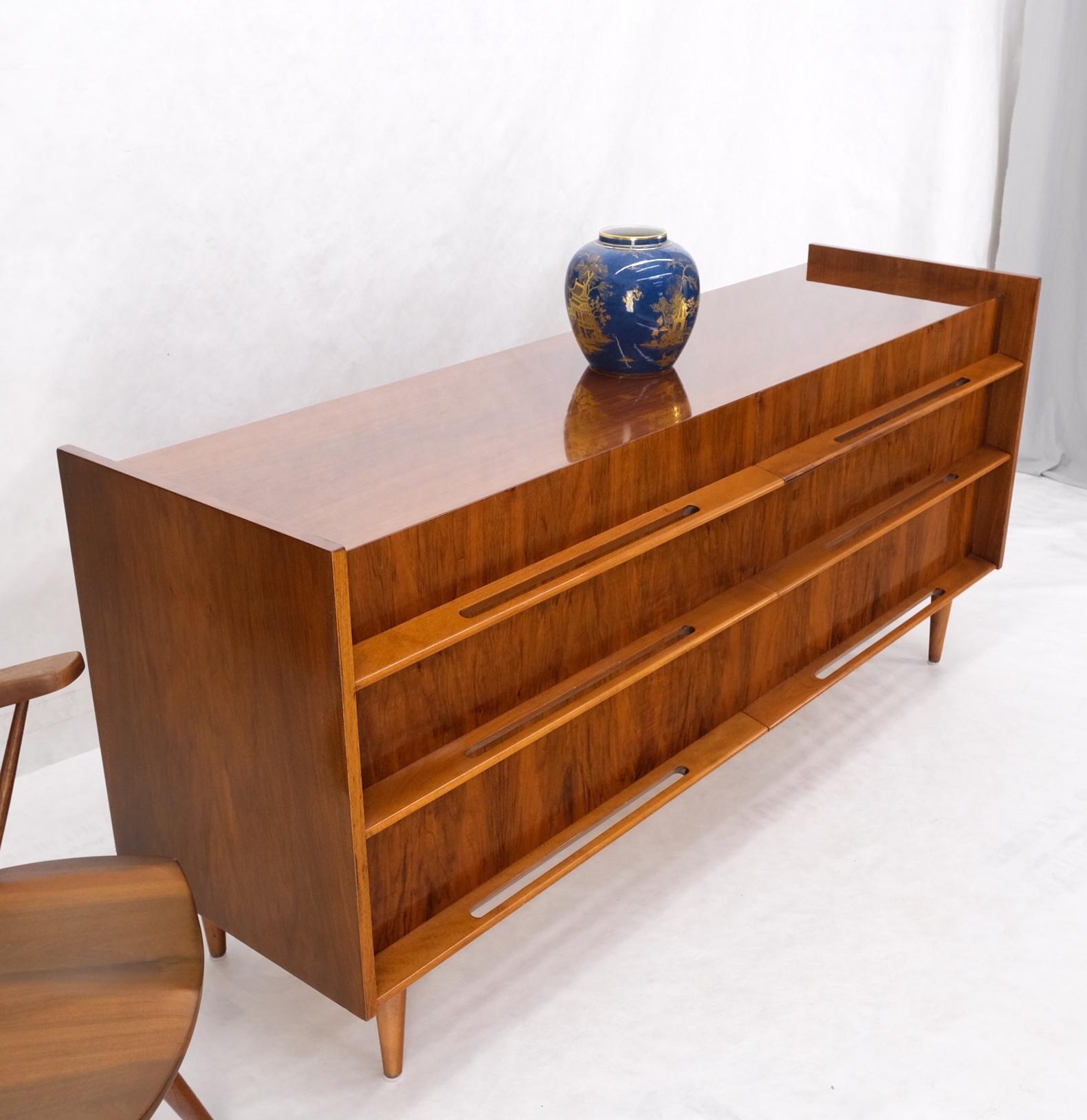Edmond Spence Lacquered Walnut 6 Drawers Long Dresser Cabinet Credenza Mint! For Sale 8