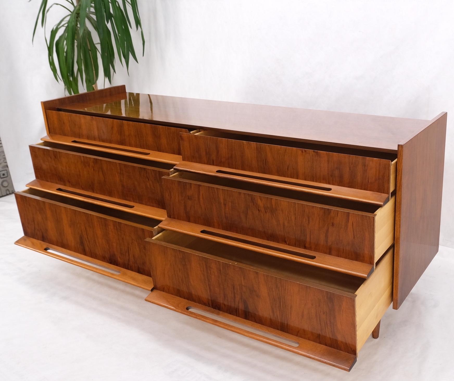 Edmond Spence Lacquered Walnut 6 Drawers Long Dresser Cabinet Credenza Mint! For Sale 10