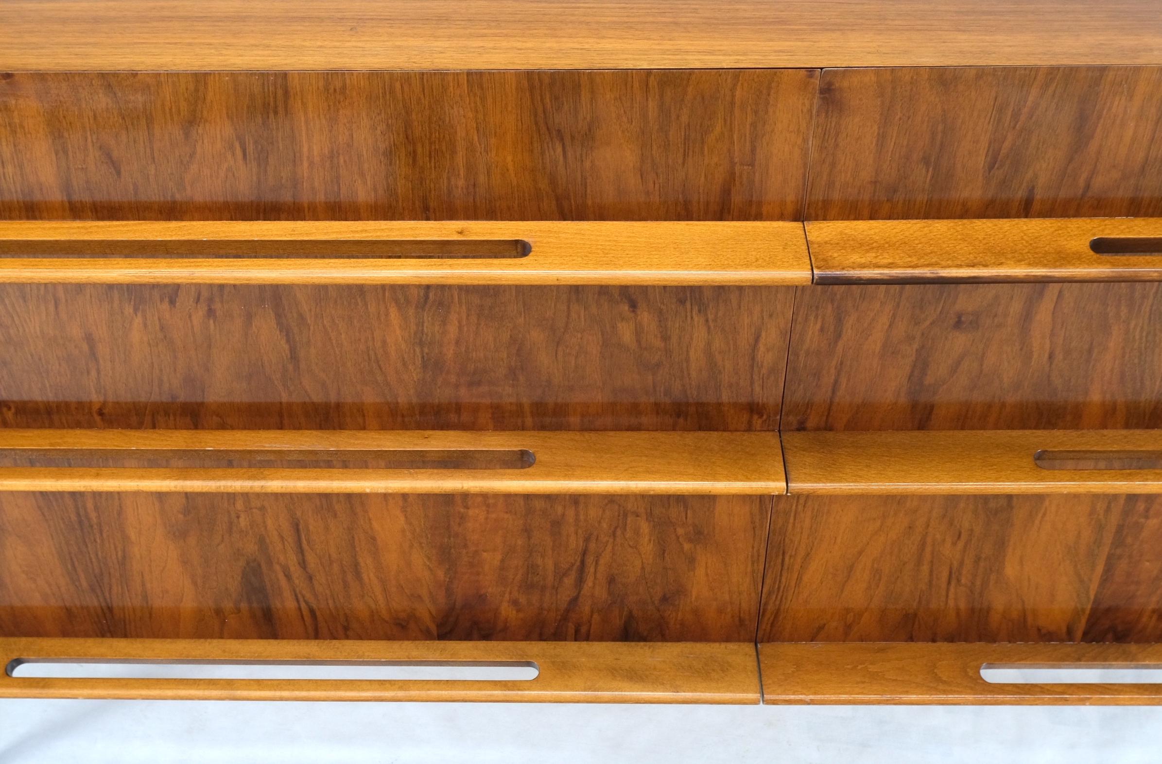 Swedish Edmond Spence Lacquered Walnut 6 Drawers Long Dresser Cabinet Credenza Mint! For Sale