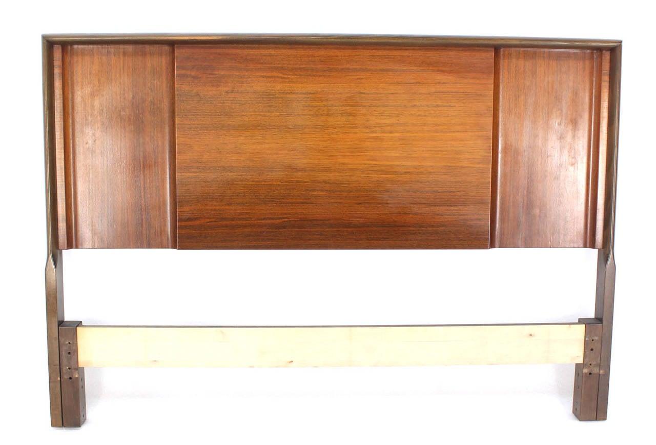 Edmond Spence Made in Sweden Mid Century Modern Walnut Full Size Headboard MINT! In Good Condition For Sale In Rockaway, NJ