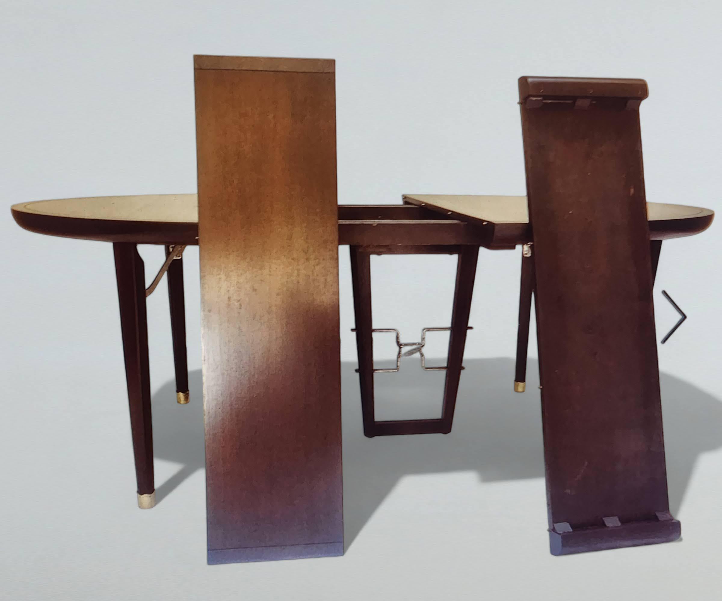 Gold Leaf Edmond Spence Mahogany Dining Table Designed for Industria Mueblera, circa 1958 For Sale