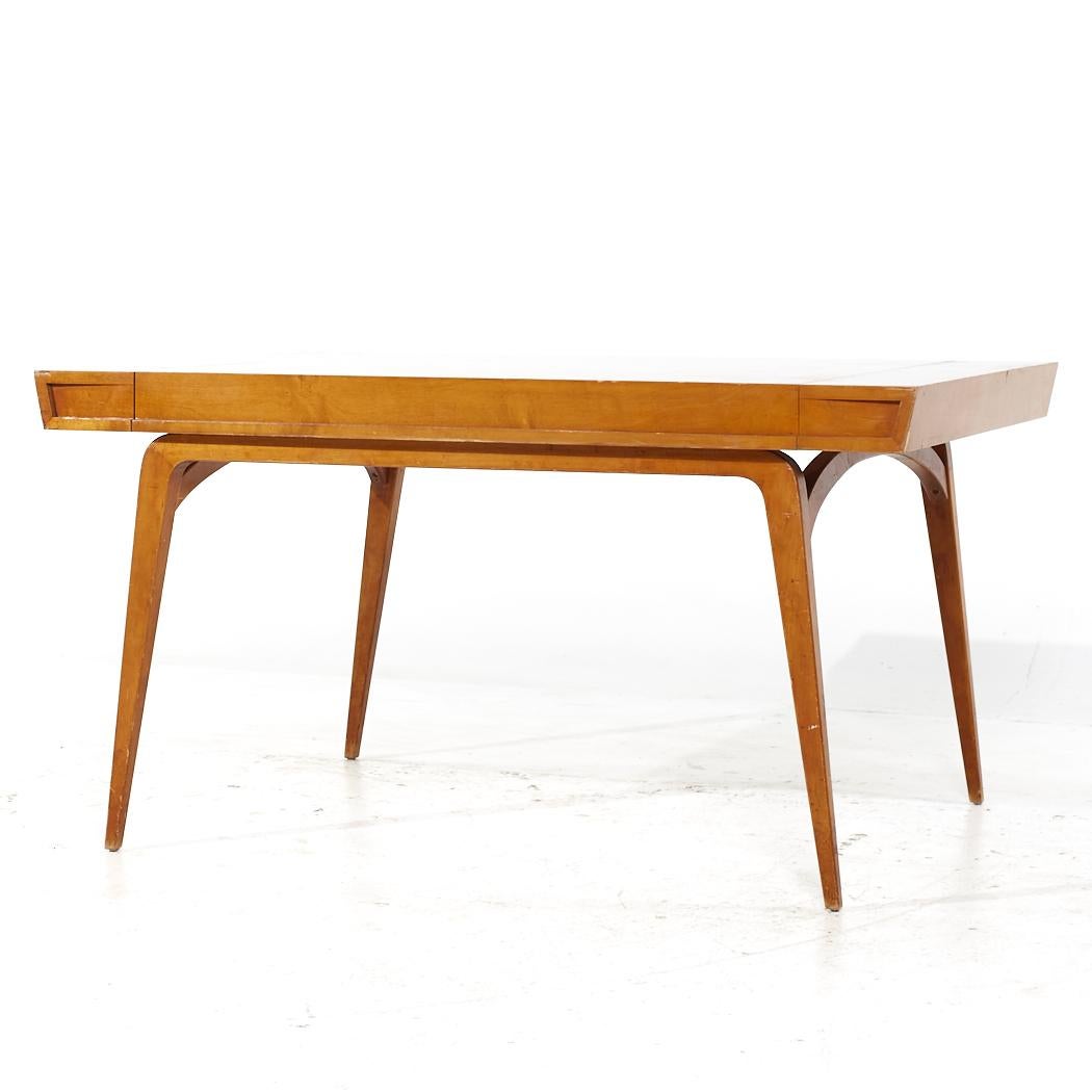 Mid-Century Modern Edmond Spence Mid Century Birch Expanding Dining Table with 2 Leaves For Sale