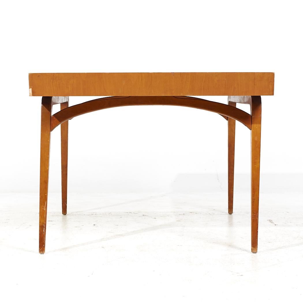 American Edmond Spence Mid Century Birch Expanding Dining Table with 2 Leaves For Sale
