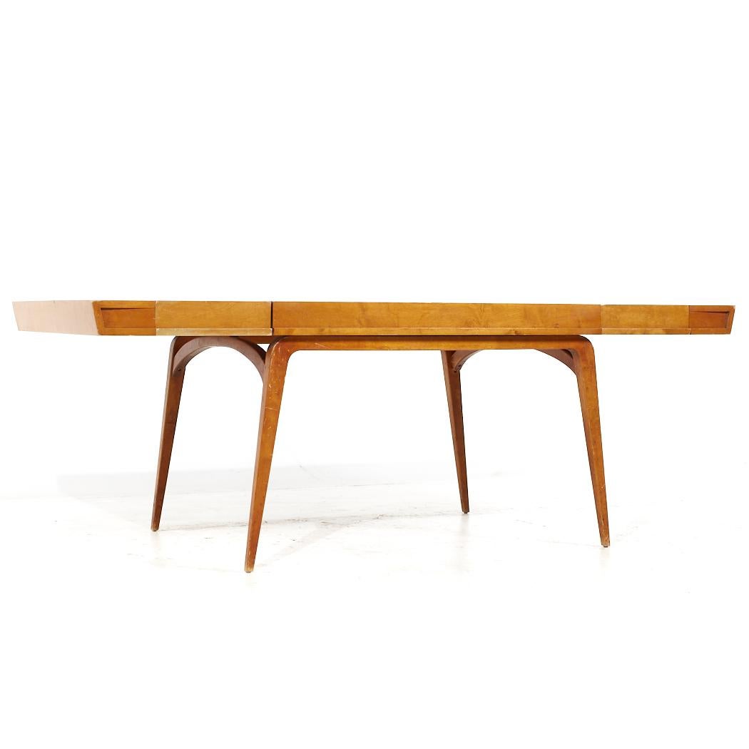 Edmond Spence Mid Century Birch Expanding Dining Table with 2 Leaves For Sale 1