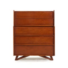 Edmond Spence Mid Century Birch Highboy Dresser