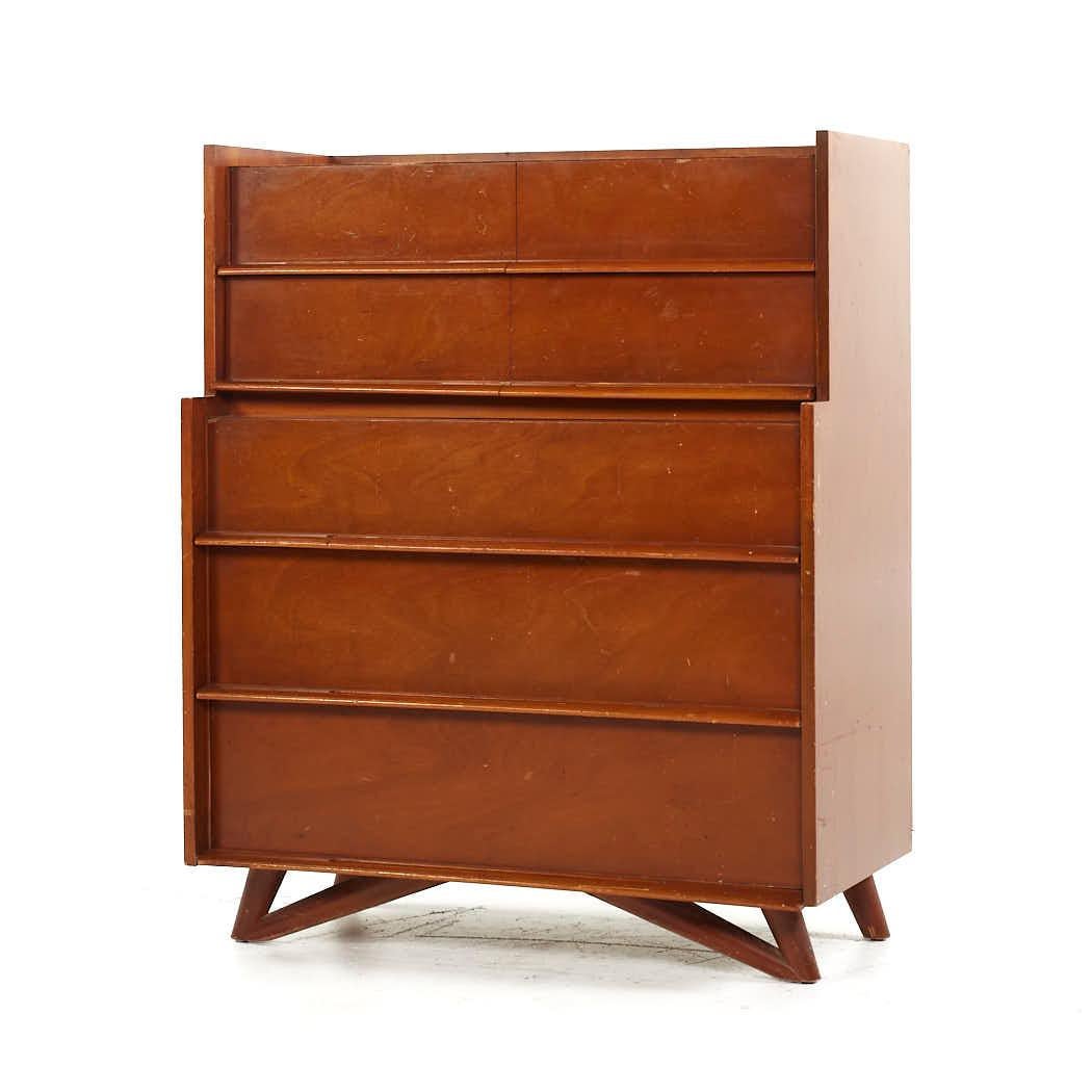 Mid-Century Modern Edmond Spence Mid Century Birch Highboy Dresser en vente