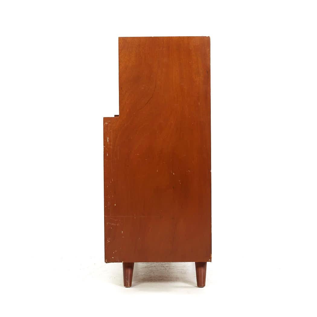 Edmond Spence Mid Century Birch Highboy Dresser In Good Condition For Sale In Countryside, IL