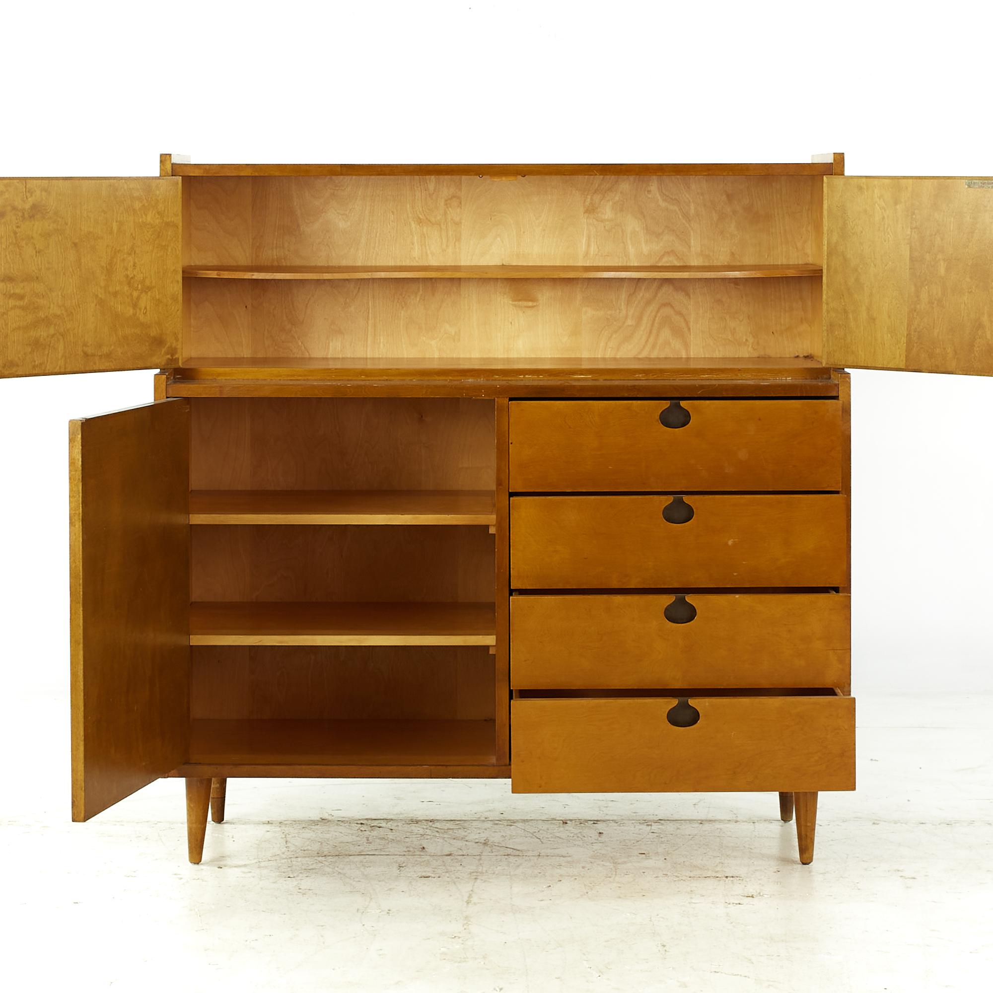 Late 20th Century Edmond Spence Midcentury Maple Highboy Dresser For Sale