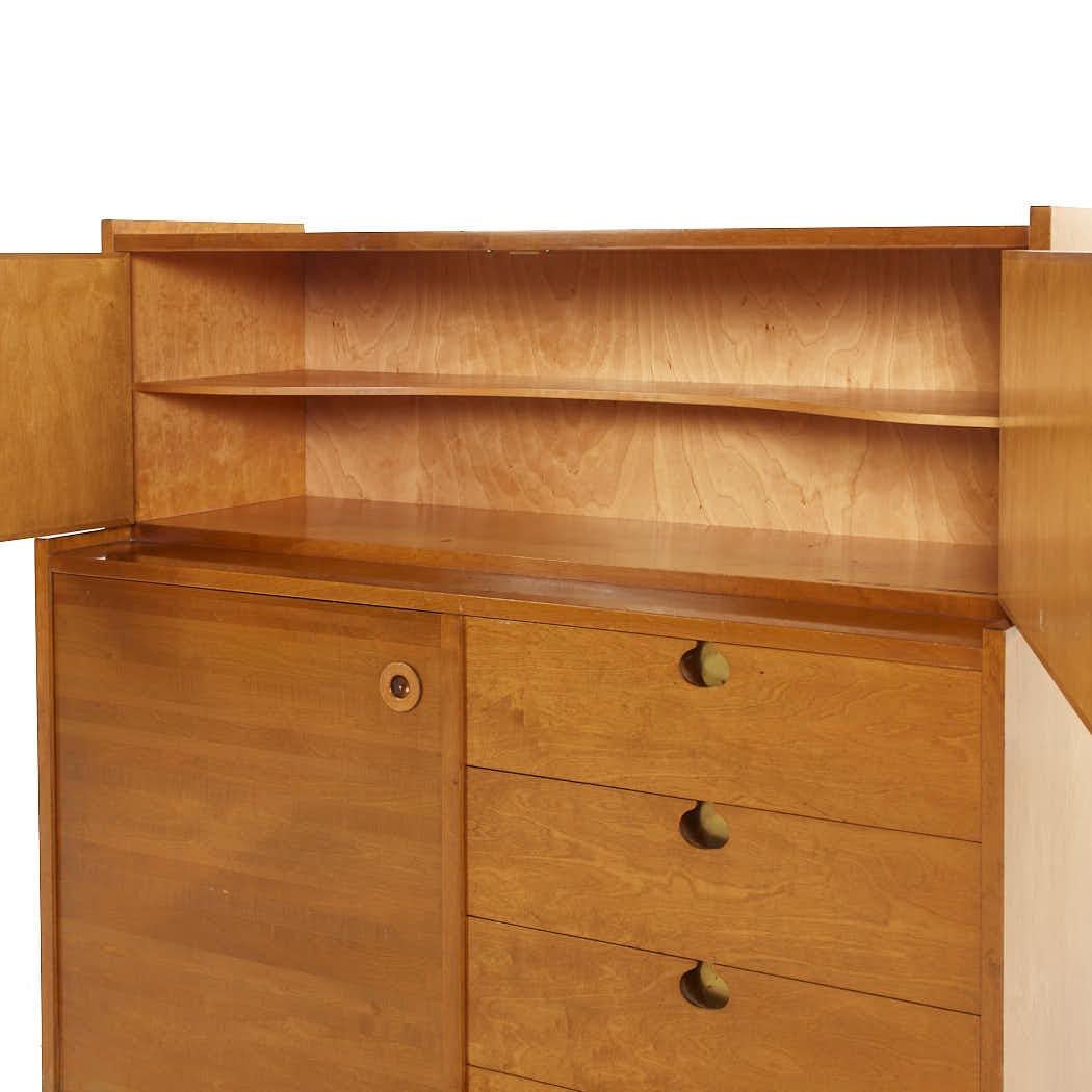 Late 20th Century Edmond Spence Mid Century Maple Highboy Dresser For Sale