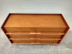 Mid-Century Modern Dresser with Sculpted Drawer-Length Pulls by Edmond J. Spence