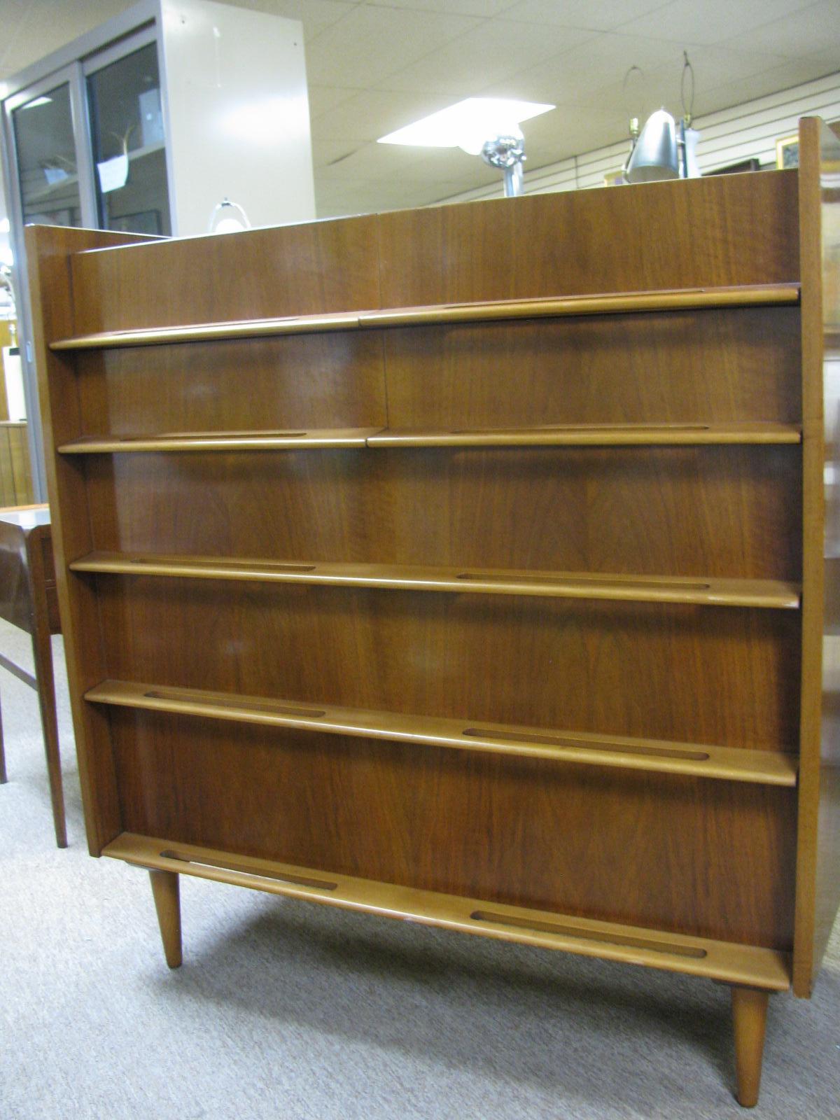 Edmond Spence Mid-Century Modern Walnut and Birch Tall Dresser Made in Sweden 1