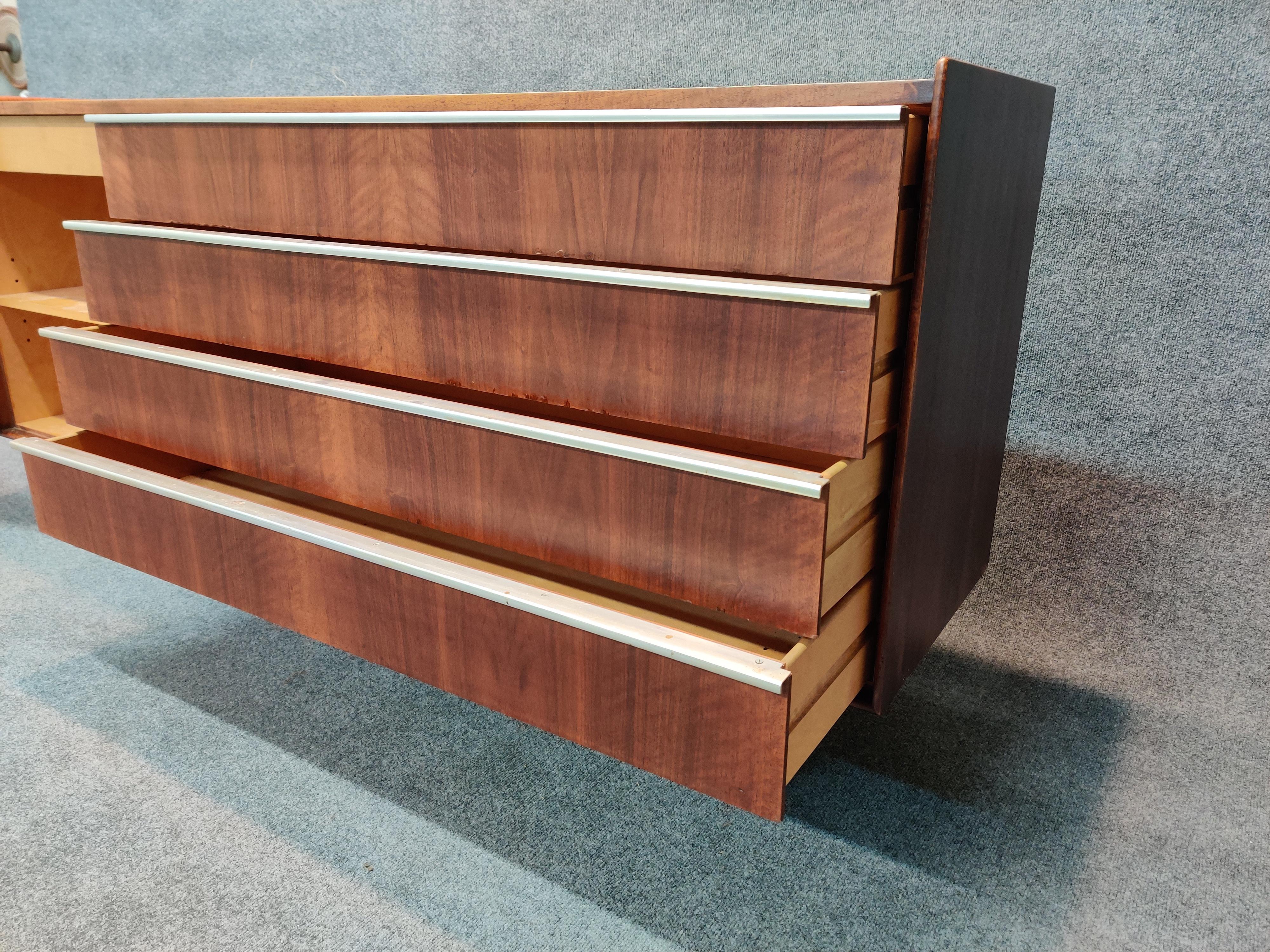 Mid-20th Century Edmond Spence MId-Century Modern Classic Sideboard Cabinet Walnut Inlaid Details