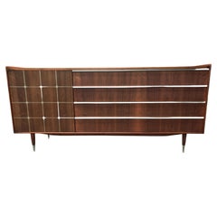 Vintage Edmond Spence MId-Century Modern Classic Sideboard Cabinet Walnut Inlaid Details