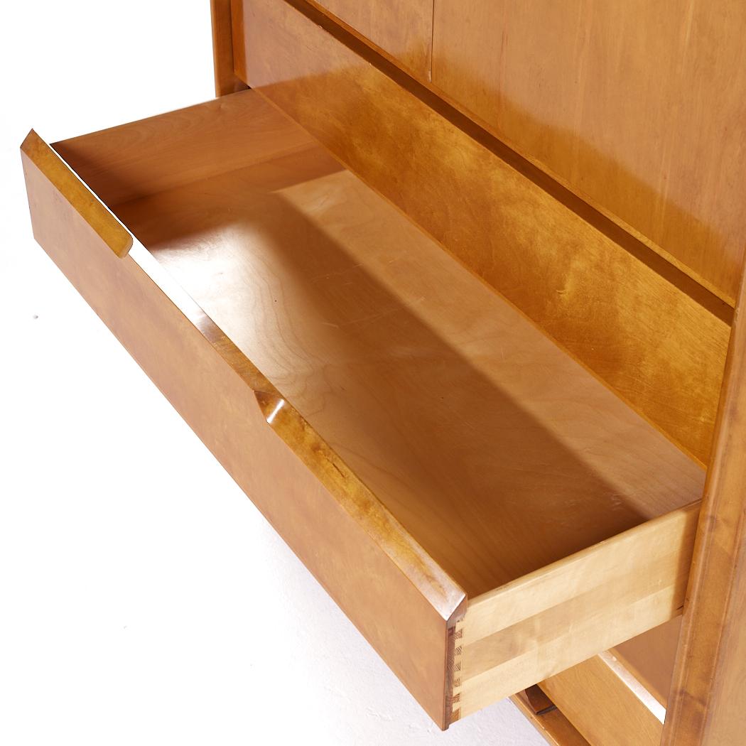 Edmond Spence Mid Century Schwedische Birke Highboy Kommode im Angebot 5