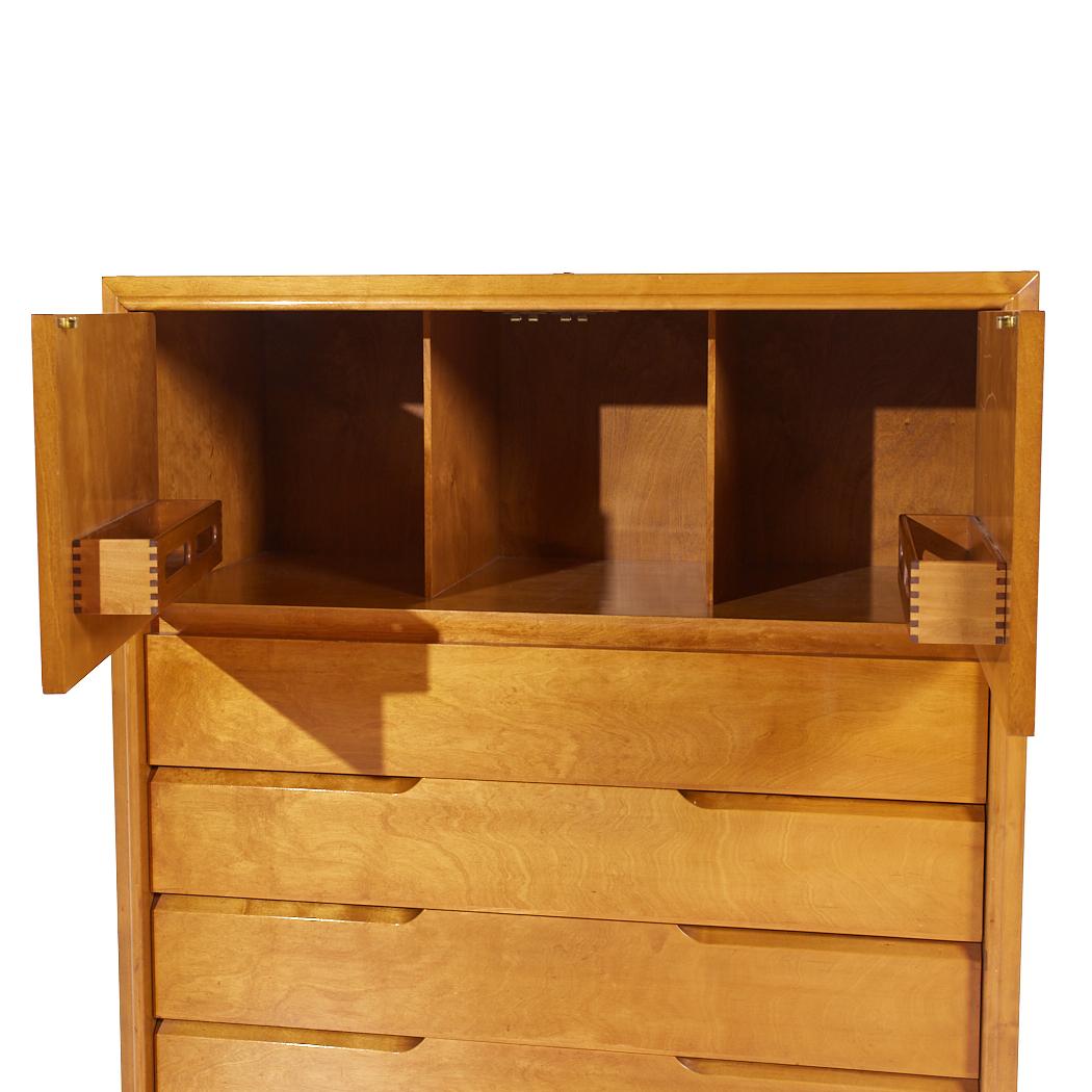 Edmond Spence Mid Century Schwedische Birke Highboy Kommode im Angebot 2
