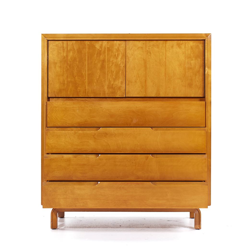 Edmond Spence Mid Century Schwedische Birke Highboy Kommode im Angebot 4