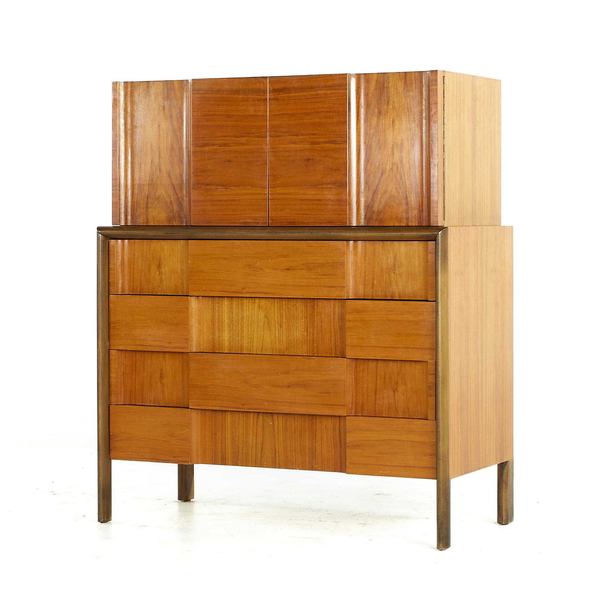 Mid-Century Modern Edmond Spence Midcentury Swedish Walnut Highboy Dresser For Sale