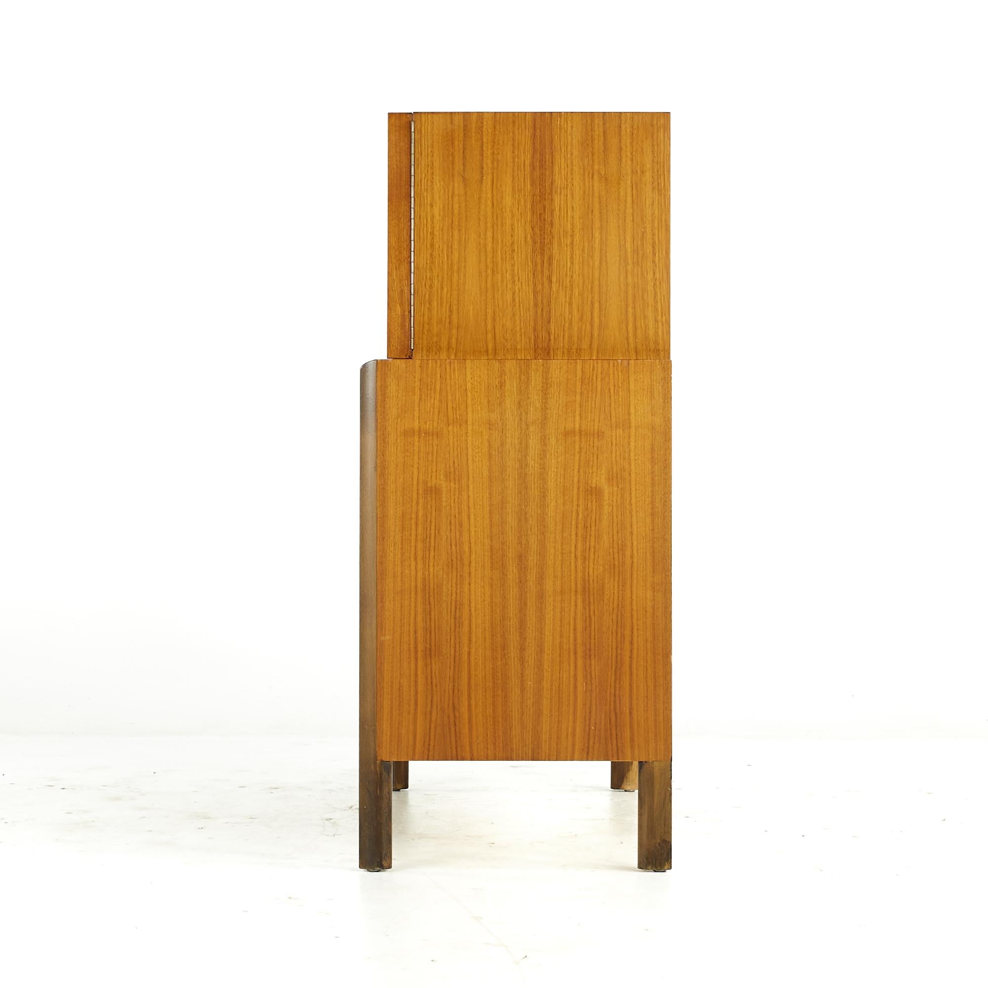 Late 20th Century Edmond Spence Midcentury Swedish Walnut Highboy Dresser For Sale