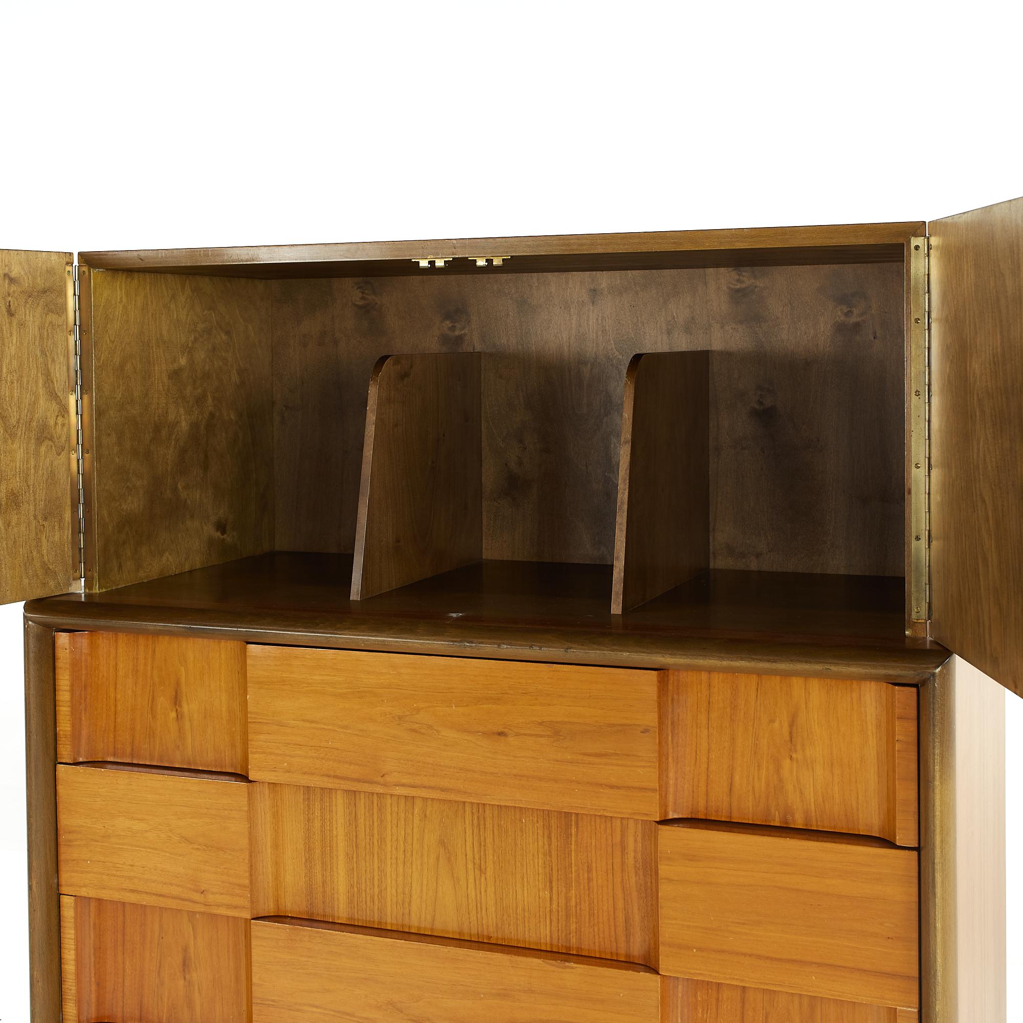 Edmond Spence Midcentury Swedish Walnut Highboy Dresser For Sale 2