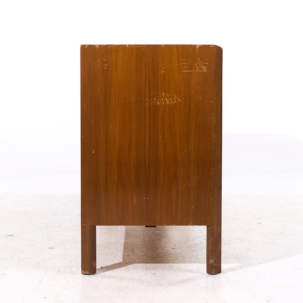 Edmond Spence Mid Century Swedish Walnut Lowboy Dresser In Good Condition For Sale In Countryside, IL