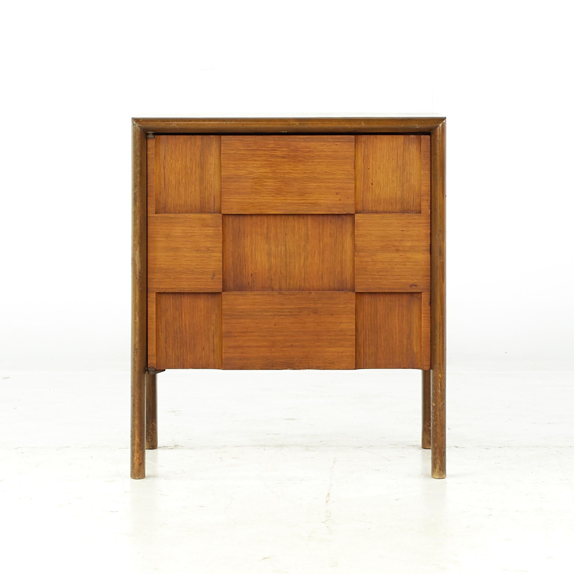 Edmond Spence Midcentury Swedish Walnut Nightstands, Pair In Good Condition In Countryside, IL