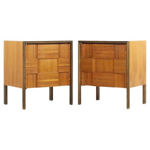 Edmond Spence Midcentury Walnut Nightstands, Pair For Sale at 1stDibs