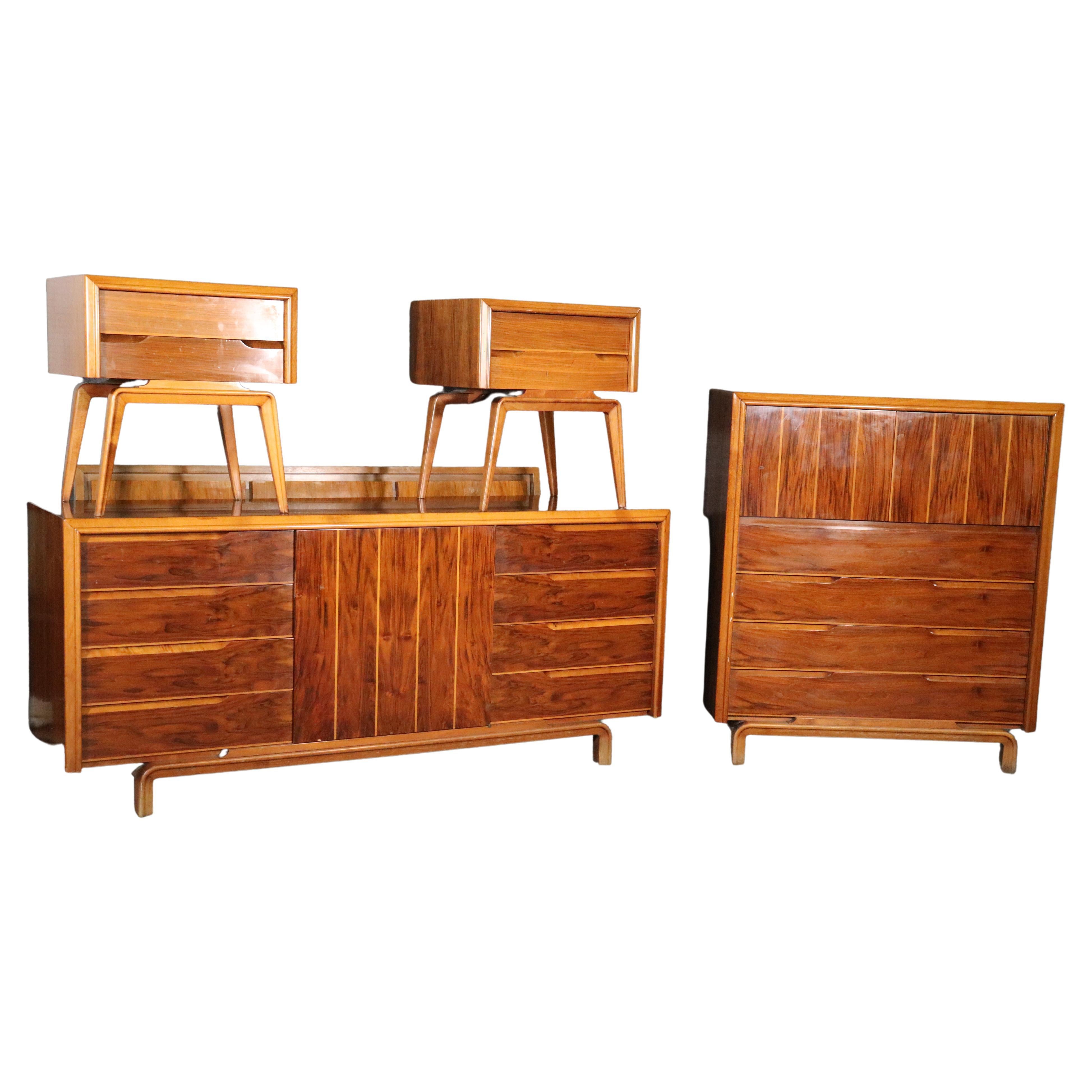 Edmond Spence Set (headboard, chest, dresser, tables) For Sale