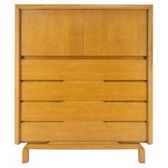 Vintage Edmond Spence Swedish Blond High Boy Gentleman's Chest Dresser 4 Drawers MINT!