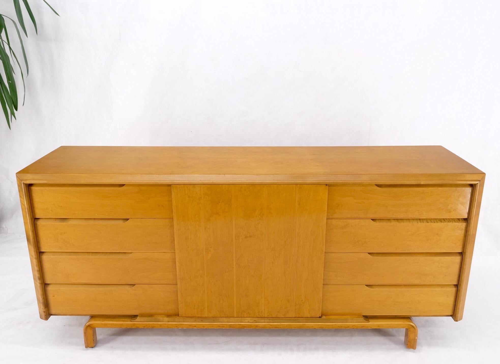 Edmond Spence Swedish Danish Modern Long Birch 9 Drawers Credenza Dresser MINT For Sale 7