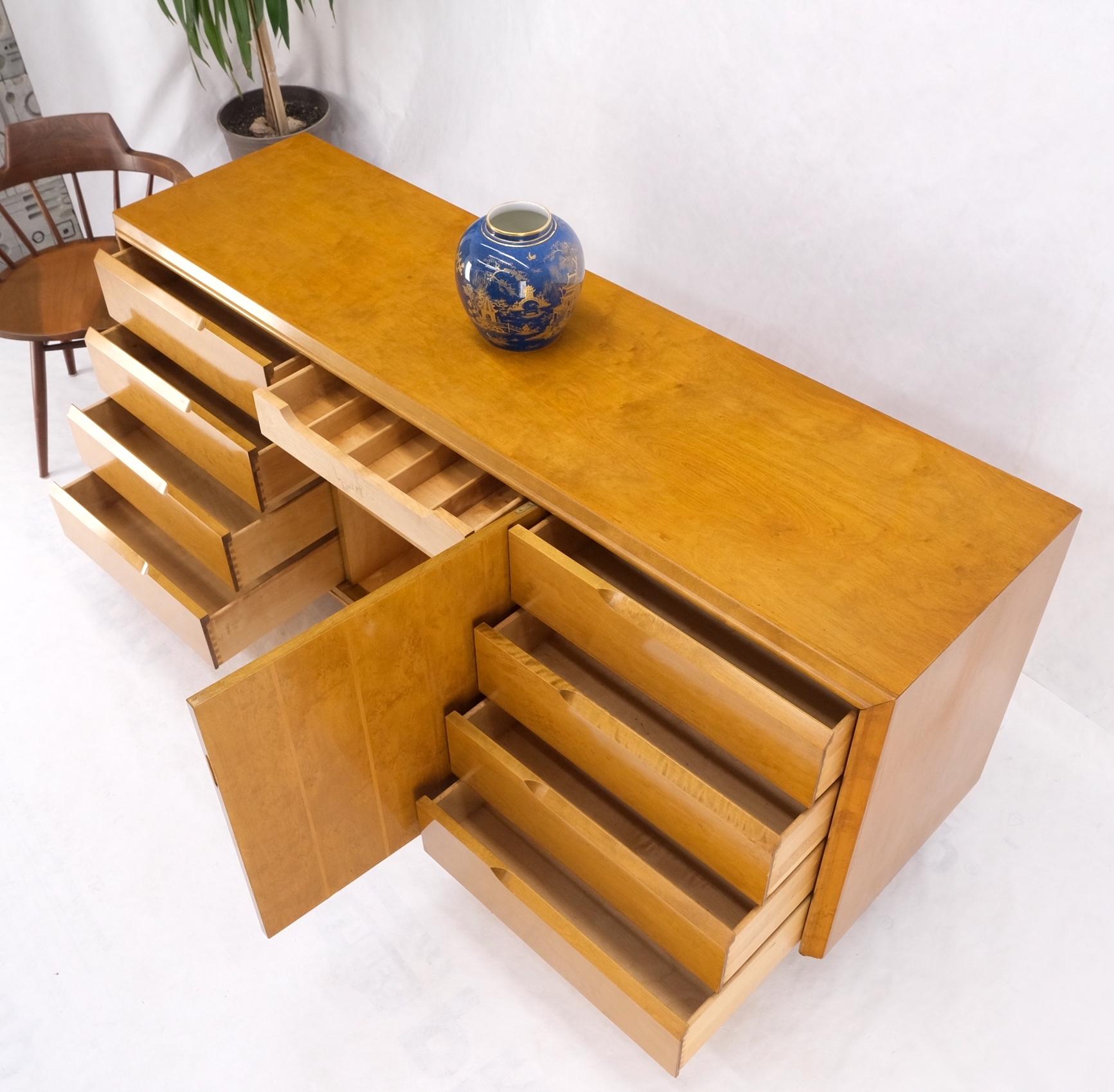 Edmond Spence Swedish Danish Scandinavian Mid-Century Modern long birch 9 drawers credenza dresser MINT!.