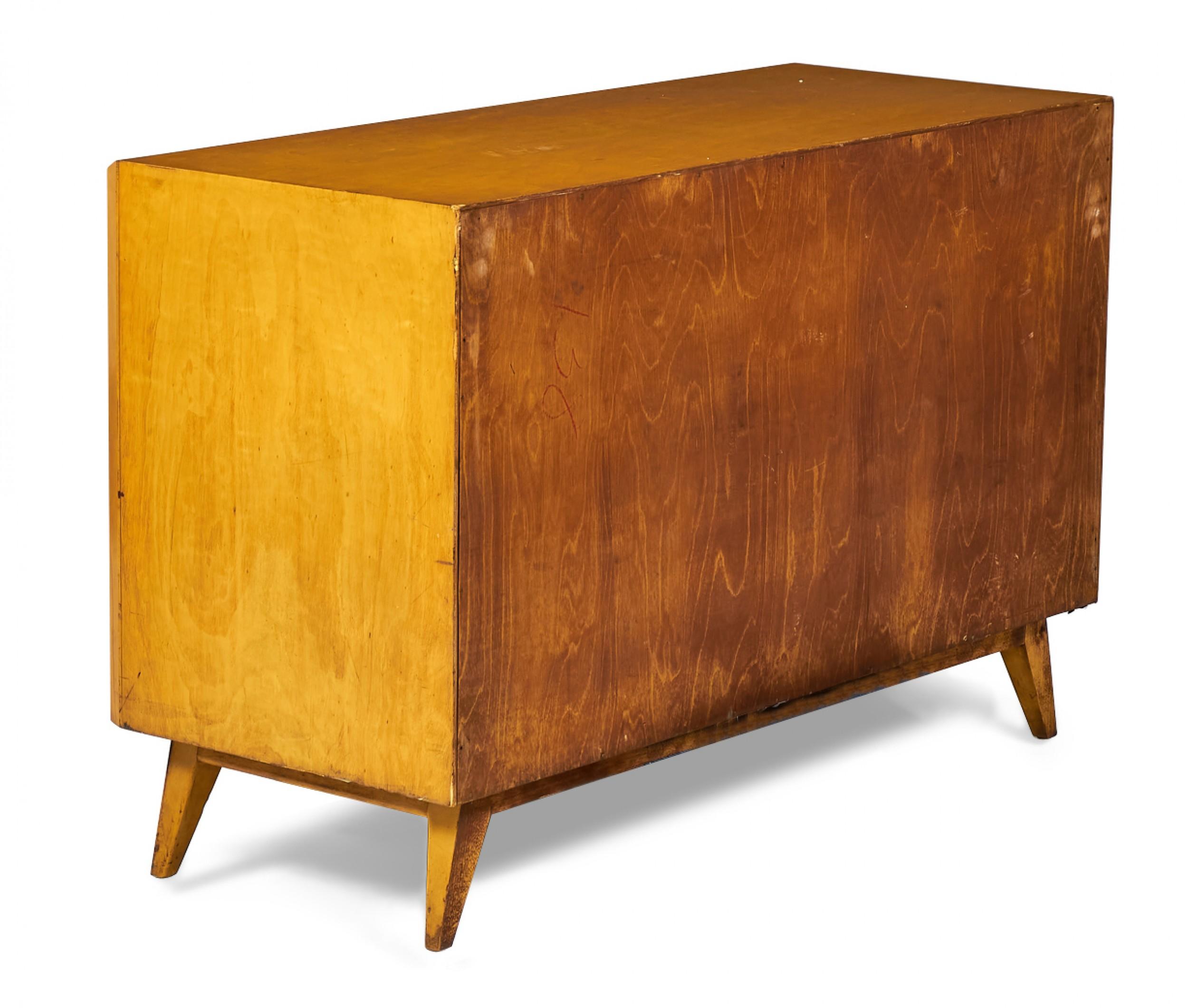 Edmond Spence Swedish Mid-Century Wave Front Birchwood Veneer Chest of Drawers In Good Condition For Sale In New York, NY